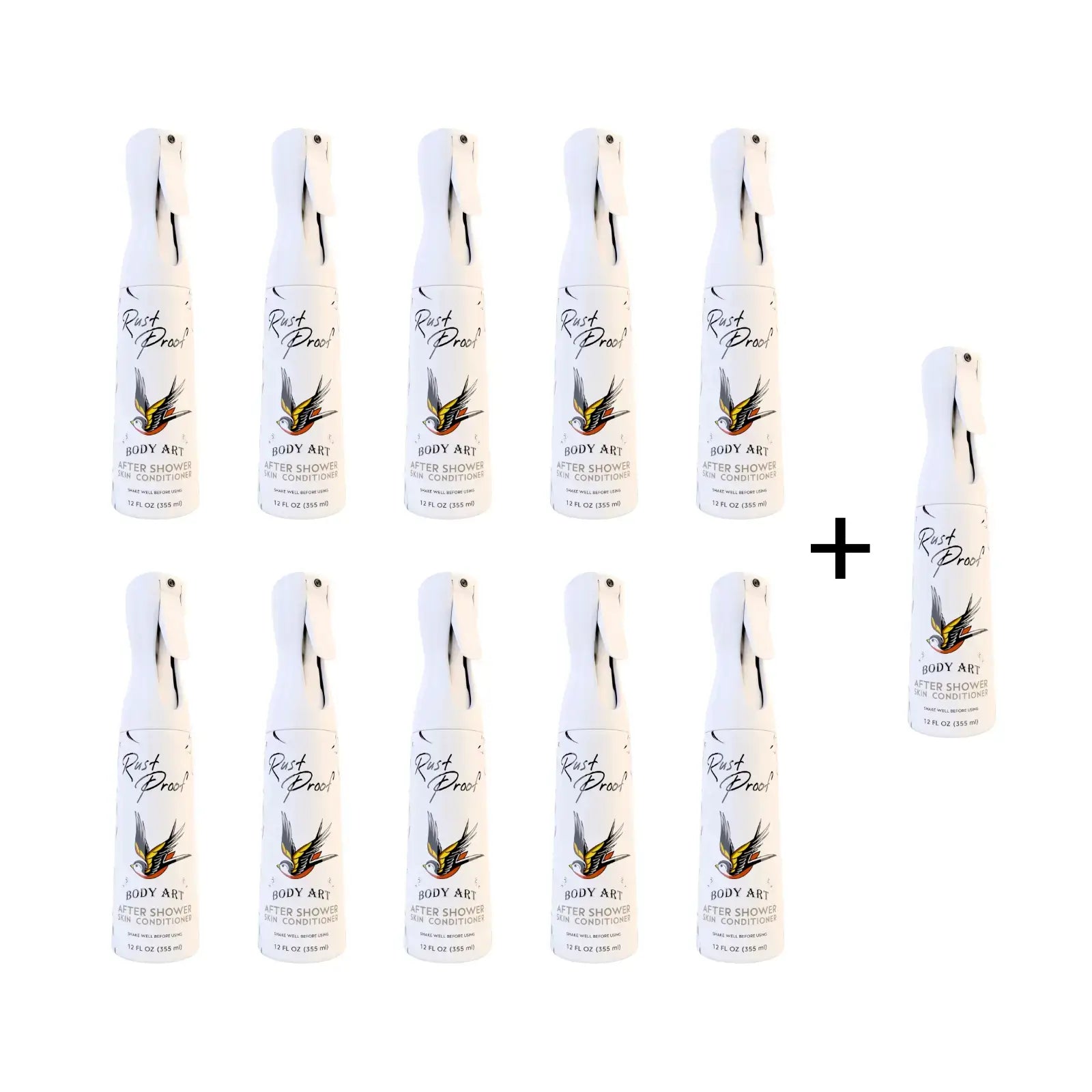 Rust Proof After - Shower Skin Conditioner (11 Pack) Starter Kit - Rust Proof Tattoo